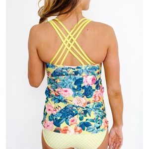 Limericki Tankini Top-Lemon Rose